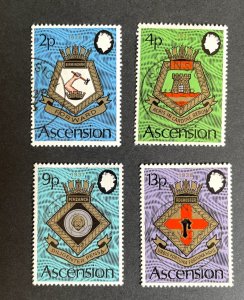 Ascension: 1973, Royal Naval Crests, (series 5) Fine Used set. 