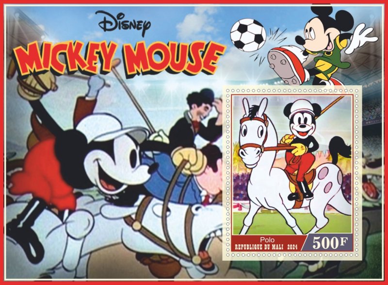 Stamps.Disney Mickey Mouse Baseball, Soccer 2024 year 6 sheets perforated  NEW