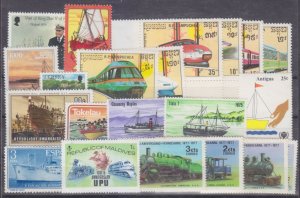 Lot 11 Collection 21 stamps MNH Transport