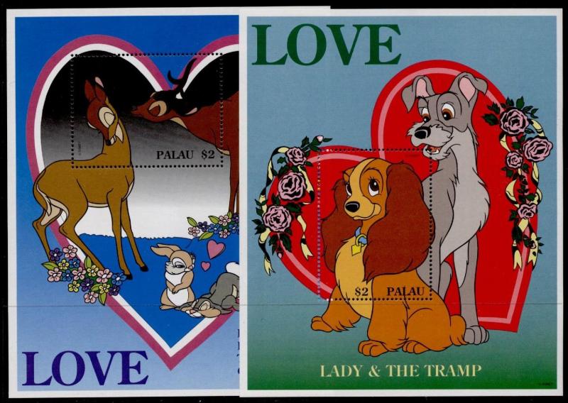 Palau 393-5 MNH Disney Sweethearts, Dogs, Cats, Animals