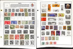 Malta Stamp Collection on 16 Harris Pages, 1885-2005 (AJ)