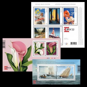 CAPEX*22 = OVERPRINT COLLECTION of 3 Souvenir Sheet in FOLDER MNH Canada 2022