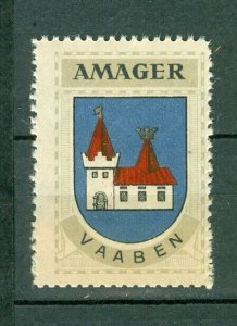 Denmark. 1940/42 Poster Stamp. MNG Coats Of Arms: District: Amager. Church.