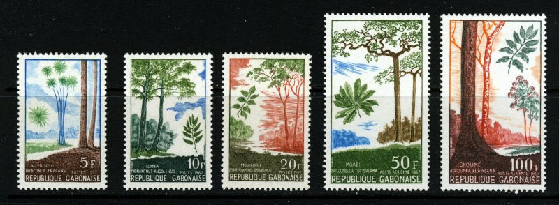 GABON 1967 The Complete Forestry Set SG 305 to SG 309 MNH