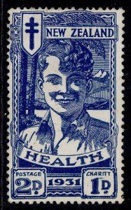 NEW ZEALAND GV SG547, 2d + 1d blue, UNUSED. Cat £80.