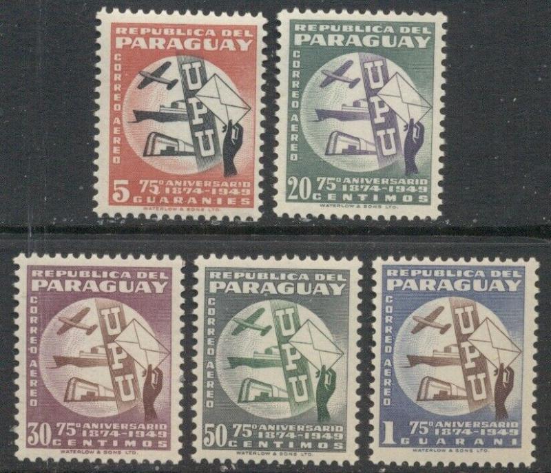 PARAGUAY - UPU:  1950 MNH Complete Set; Sc C179-183