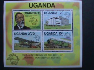 UGANDA-1981-SC#313a 150TH ANNIV: BIRTH OF HEINRICH VON STEPHAN - MNH-S/S-VF