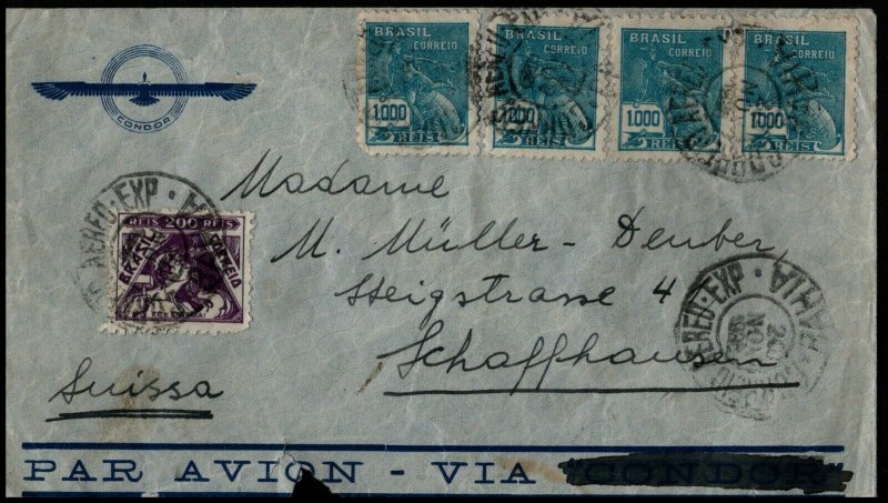 South America 4 Covers Airmail Brazil Venezuela Nicaragua