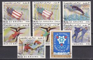 Ras Al Khaima, Mi cat. 209-216 A. Grenoble Olympics issue. Canceled. ^