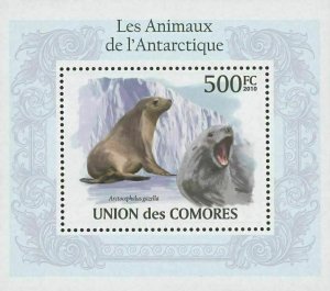 Antarctic Animals Arctocephalus Gazella Mini Sov. Sheet MNH