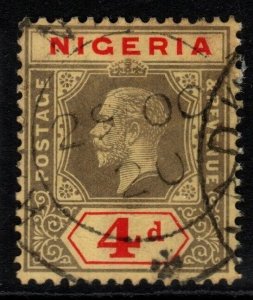 NIGERIA SG6e 1921 4d BLACK & RED/PALE YELLOW FINE USED