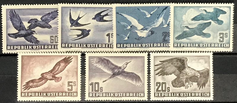 Austria #C54-C60 MNH CV$332.60 Rooks/Swallows/Gulls/Cormorants/Buzzard/Heron/...