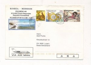 D325176 Korea Air Mail Cover 1999 Pusan-Haeundae Luzern Switzerland