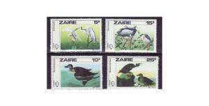 Zaire - Audubon Bird Art - 4 Stamp  Set  1195-8