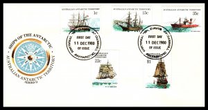 Australian Antarctic Territory L37,L41,L47,L44,L52 Ships U/A FDC