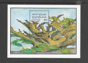 BARBUDA MAIL #754  MARINE LIFE-CORAL   MNH