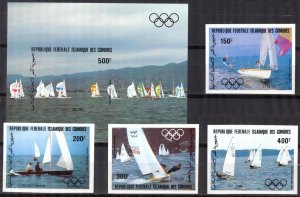 Comoro Islands 1983 Olympics Los Angeles 1984 Imperf. Mi.686/9B Bl.235B MNH