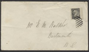 1890 #34 1/2c SQ Cover, Unauthorised Drop Circular Rate, Dartmouth NS Backstamp