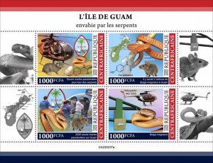 C A R - 2022 - Guam Invaded by Snakes - Perf 4v Sheet - Mint Never Hinged