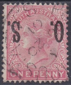 SOUTH AUSTRALIA 1899 QV OS 1D ERROR OS INVERTED USED