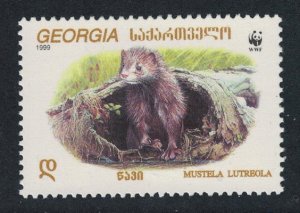 Georgia European Mink emerging from burrow WWF 1999 MNH SG#298