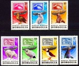 Mongolia C146-52 MNH Stamp on Stamp, Zeppelin, Birds, Seal, Polar Bear, Fox