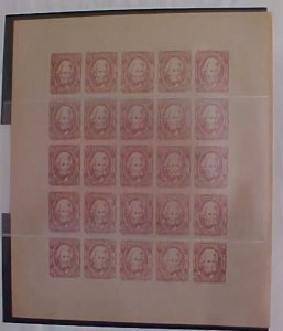 CONFEDERATE #8  SHEET OF 25 MINT NO GUM FACIMILIE