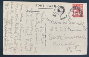 1929 Campbeltown England Real Picture Postcard Cover To Canada TS King Edward