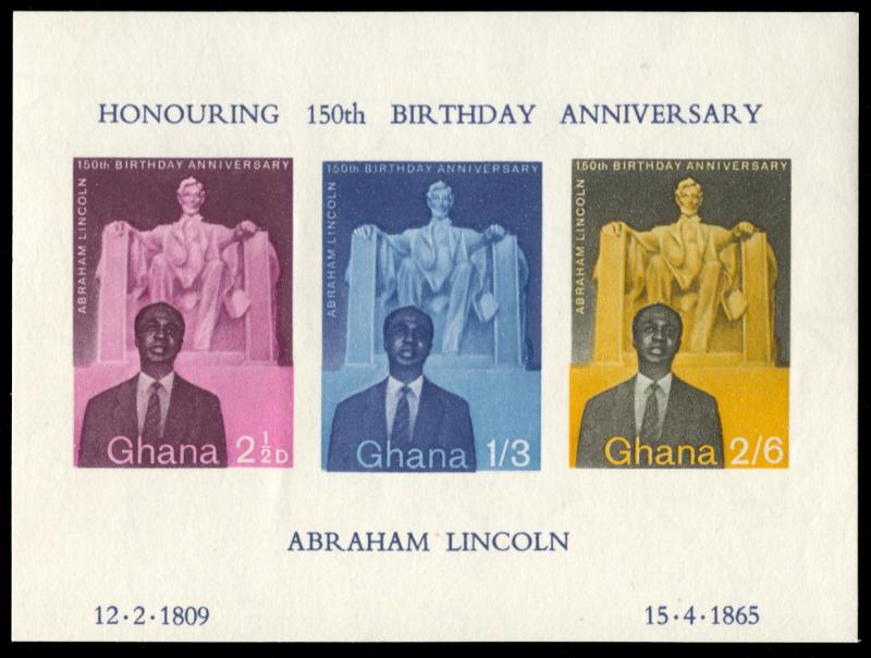 Ghana 41a, MNH, Abraham Lincoln souvenir sheet