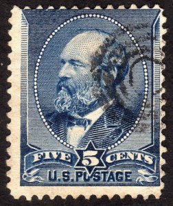 1888, US 5c, Garfield, Used, Sc 216