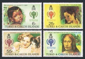 Turks/Caicos 386-390, MNH. Mi 431-434,Bl.15. IYC-1979. Rossetti,Gauguin,Van Dyck