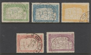 VENEZUELA 1896 MAP Sc 137-141 FULL SET OF FORGERIES USED BY Cds'