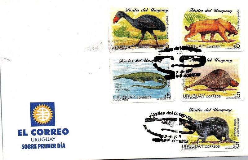 Uruguay prehistoric  animals,  tiger, dodo,rat,  armadillo Postcard