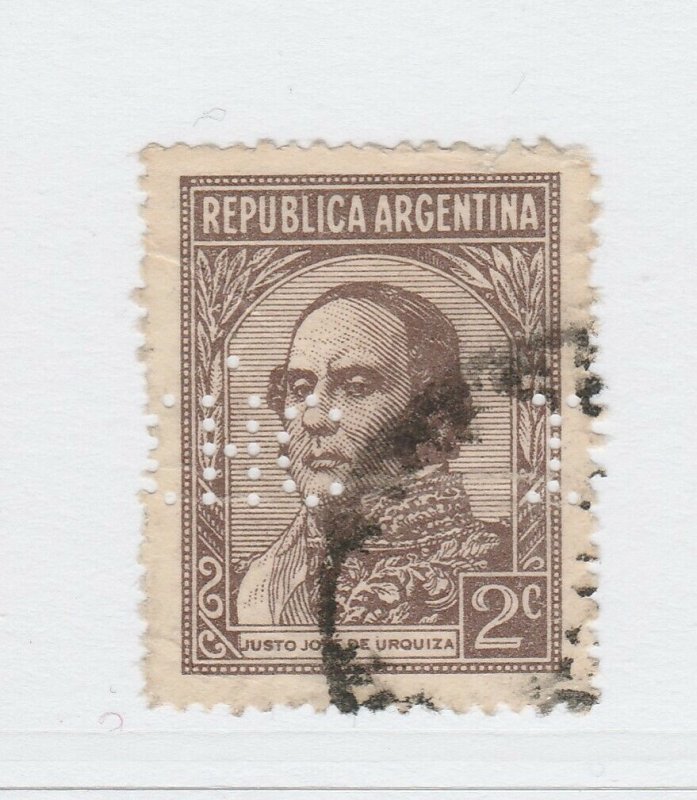 A3P19F53 Argentina 1945-47 Unwmk 2c used with Perfin