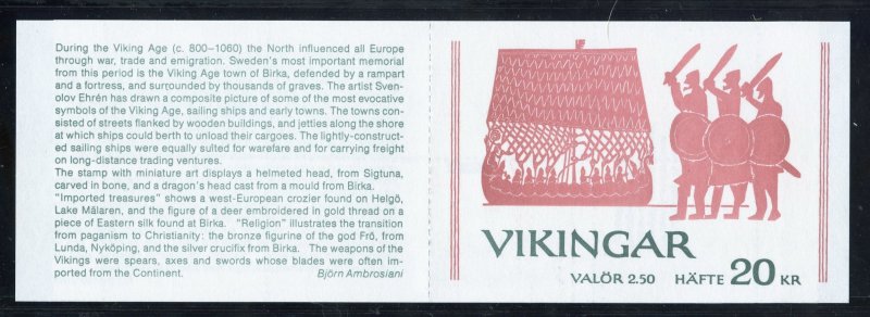 Sweden 1808a MNH, Viking Heritage Cplt. Booklet from 1990.