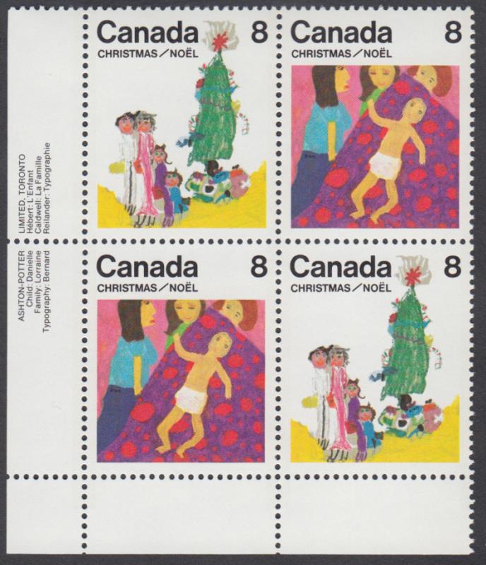 Canada - #677a Christmas Plate Block - MNH