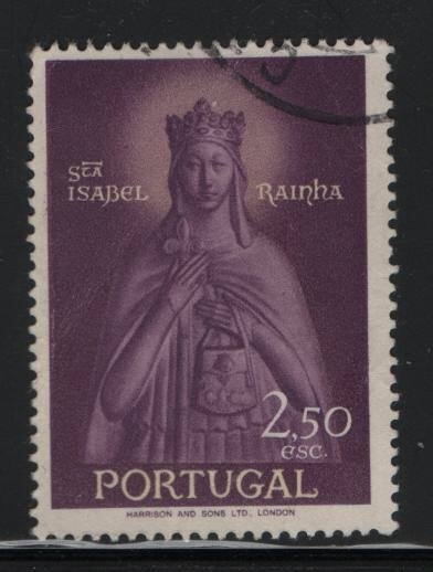 PORTUGAL, 834, USED, 1958, QUEEN ST ISABEL