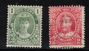 NEWFOUNDLAND Scott # 104-5 Used - KGV & Queen Mary