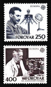 Faroe Is. Finsen Fleming penicillin Europa CEPT 2v 1983 MNH SC#95-96 SG#83-84