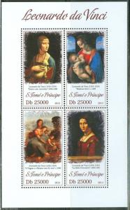 SAO TOME  2013 LEONARD Da VINCI  SHEET  MINT NH