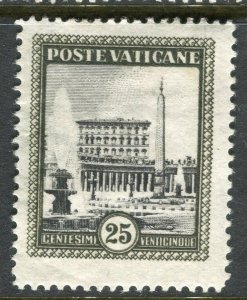 ITALY VATICAN;  1933 early pictorial issue Mint hinged 25c. value