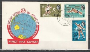 Fiji, Scott cat. 226-228. 2nd So. Pacific Games issue. First day cover. ^