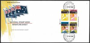 AUSTRALIA - SC#648 NATIONAL STAMP WEEK Miniature Sheet (1976) FDC