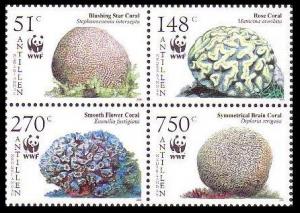 Neth. Antilles WWF Corals 4v SC#1071 a-d MI#1401-1404