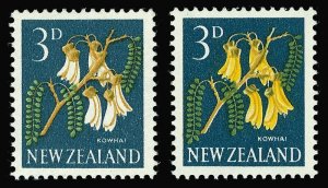 New Zealand 1960 QEII Kowhai 3d error YELLOW OMITTED var MNH. SG 785,785a.