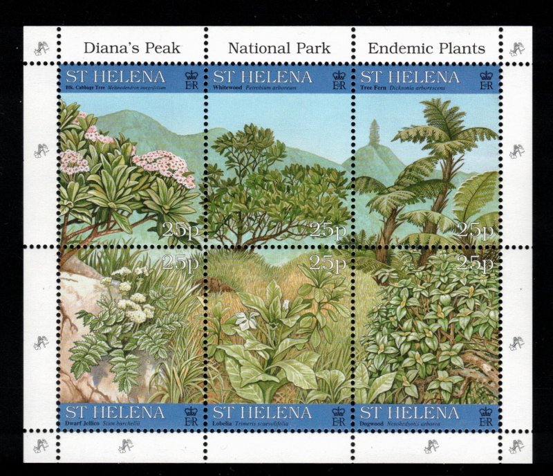 ST HELENA 1997 Endemic Plants Sheet; Scott 690, SG 734a; MNH