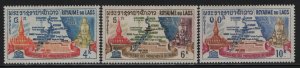 LAOS, 133-136, HINGED, 1966, UNESCO EMBLEM