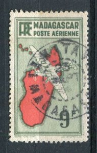 FRENCH COLONIES; MADAGASCAR early 1930s Airmail issue used 9F. POSTMARK