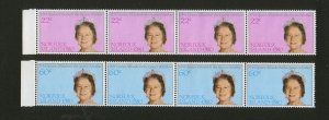 NORFOLK ISLANDS-MNH-4 SETS-QUEEN MOTHER ELIZABETH-1980.