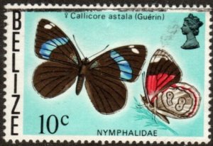 Belize 351 - Used - 10c Astala Eighty Eight Butterfly (1974) (cv $0.85) +